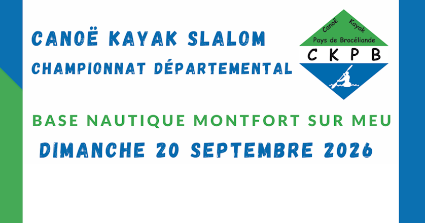 Bannière compétition canoë kayak slalom 26/09/2026